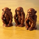 Three Wise Monkeys Figurines Set     See No Evil  Hear No Evil  Speak No Evil     3d