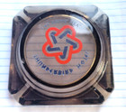 Rare Vintage Thunderbird Hotel Casino Las Vegas Smoked Glass Ashtray 3 5  - U