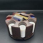 Lowe Revolving Poker Chip Caddy Vintage 8 x7  Holds 200 Chips   2 Decks Of Cards