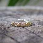 Sterling Silver Gold Plate Hawaiian Heirloom Scroll Cut Out Edge Band Toe Ring