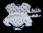 Minnesota Vikings Girls Dress Romper Headband 2 pc Set Size 24 Mo Nwt