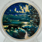 Canada Animals In The Moonlight Cougar 2017 2 Oz 999 Silver Colorized  106grs