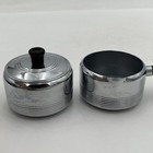 Vtg 1930 s Art Deco Keystonwear Chrome Creamer And Sugar Bowl Set Mcm Kitchen