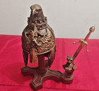 Wooden Vintage  Medieval Roman Helmet W eagle On Top And Sword Marked William