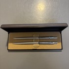 Vintage Parker Classic Ball Pen   Pencil Set Stainless Steel W  Case   Box