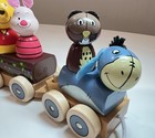 Disney Winnie The Pooh Puzzle Train By Orange Tree Toys - 10 Pcs Wooden Pull Toy