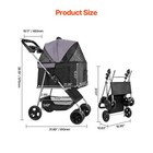 Pet Stroller Foldable 4 Wheels Dog Stroller Detachable Carrier Up To 35lbs