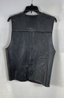 Vintage Harley-davidson Men s Black Genuine Leather Biker Vest Size S