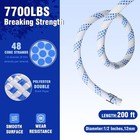 Double Block And Tackle Pulley System  200ft Rope  7700 Lb Strength  4 1 Ratio