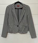 Elle Blazer Black And White Stripe Size L