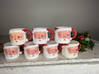 Vintage Mini Plastic Christmas Winking Santa Claus Face Mugs 1 5    T Retro  Mcm
