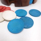 Vintage Sold Wood Poker Carousel With Clay Poker Chips   Black Dealer Button