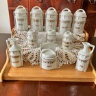 Vintage Children Mini Porcelain Kitchen Canister Condiment Cruet 20 Pc Set Japan