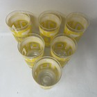 Vintage Libbey Cocktail Glass Set Of 6 Yellow White Mod Retro 60s 70s