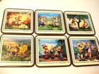 Vtg Set Of 6 Coasters Mj Hummel Pimpernel Cork Backed Acrylic England Nos Box Fs