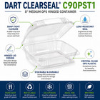 Dart C90pst1 8 25  Hinged Clear Clamshell Food Containers 250 Count Ops