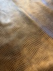 Brown Gold Genuine Leather Cowhide Embossed Crocodile Alligator Hide 44sq Ft 