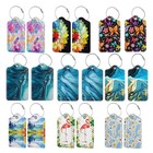 2pcs Luggage Tags Fits Suitcase  Cute Unique Pu Leather Travel Bag Tag With Priv
