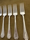 Lot Of 6 1847 Rogers Heraldic Dinner Forks  Hammered International Exc