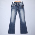 Miss Me Jeans Womens Bootcut Slim Fit Embroidered Stretch Blue Jeans Size Nwt