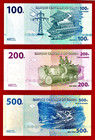 3 Beautiful Congo Unc Notes  100 Francs 2007  200 Francs 2007    500 Francs 2002
