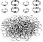 400pcs Mini Split Jump Rings - 6mm 8mm Double Loops Stainless Steel Small Key Ri