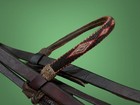 Vintage Leather Headstall With Horsehair Browband     Bridle     Western Tack