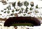 Vintage Britain Lead Set Of 3 Garden Beds Borders  W flowers Original England 