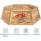 Harcohome Wooden Christmas Tree Stand Merry Christmas Reindeer Rustic Design