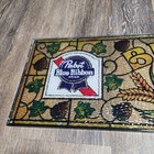 Vintage 80s Pabst Blue Ribbon Beer Faux Stained Glass Bar Sign Plastic Wall