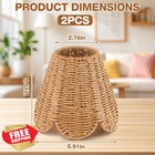 2pk Rattan Lampshade Clip-on Chandelier Shade Naturals Paper