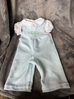 Vintage Girls Outfit Toddle Tyke Size 6 Months Romper Jumper Overall Blue             