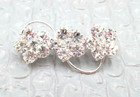 Vintage 1990 s Shiny Bright 1 75  Silver Tone Rhinestone Bar Brooch Pin