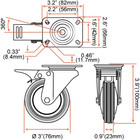12 Pack Quality 3  Swivel Caster Wheels W double Brake Non Skid No Mark