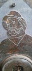 Antique Rare Signed Hanging Barometer On Heavy Slate Hand Graved Graghic Man