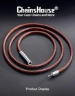 Braided Leather Necklace Cord For Pendants With Clasp - Waterproof Leather 