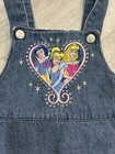 Y2k Disney Princess Overalls Dress Girls Size 6 Snow White Cinderella Embroider 