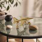 Premium Fighter Brass Airplane Model  Vintage Jet Statue  Aviation Desk Decor