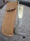  Metal Hoof Pick With Gold And Decorative Steer And Belt Carry Case