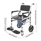 Foldable Shower Rolling Chair Folding Bath Wheelchair Heavy Duty Shower Chair Us
