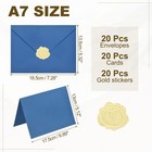 20pack Dark Blue 5x7 Envelopes  A7 Envelopes With Cards Stickers