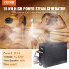 Vevor 15 Kw Steam Shower Generator Sauna Bath Home Room Spa Controller