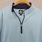 Footjoy Mens L Pullover Lightweight  Mid Layer Blue Athletic Fit Golf 1 4 Zip