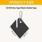 20 Pcs Key Tags Plastic Slotted Tags With Metal Snap Hooks Black