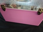Vtg Wilson Sewing Box Pink Plastic With Trays Made In Usa Inc  Lots Of Supplies 