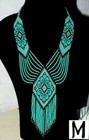 Huichol Indian Beaded Flower Necklace   Earrings Handmade Mexican Folk Art Boho