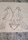 2 Birds Rug Hooking Pattern Vimtage On High Quality Monks Cloth 21  X 29 5
