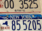 1985-2000 New York State Gov License Plates Map Outline 5205 Statue Liberty 3525
