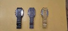 Men   s Lot Of 3 Square Face Wristwatches Metal Link Bracelet Black gold