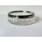 Vintage Heavy Cut Lead Crystal Divided Relish Tray  candy Dish With Silver Plate